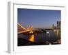 Story Bridge, Kangaroo Point, Brisbane River and City Centre at Night, Brisbane, Queensland, Austra-Nick Servian-Framed Photographic Print