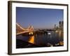 Story Bridge, Kangaroo Point, Brisbane River and City Centre at Night, Brisbane, Queensland, Austra-Nick Servian-Framed Photographic Print