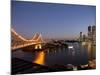 Story Bridge, Kangaroo Point, Brisbane River and City Centre at Night, Brisbane, Queensland, Austra-Nick Servian-Mounted Photographic Print