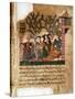 Story of Bayad and Riyad, 13-15th C. Iberian Islamic Miniature with Arabic Text-null-Stretched Canvas