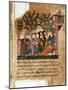 Story of Bayad and Riyad, 13-15th C. Iberian Islamic Miniature with Arabic Text-null-Mounted Art Print