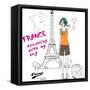 Story Of Three Girls France-studiohome-Framed Stretched Canvas