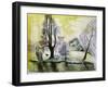 Stourhead, Evening Lake-Mary Kuper-Framed Giclee Print