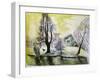 Stourhead, Evening Lake-Mary Kuper-Framed Giclee Print