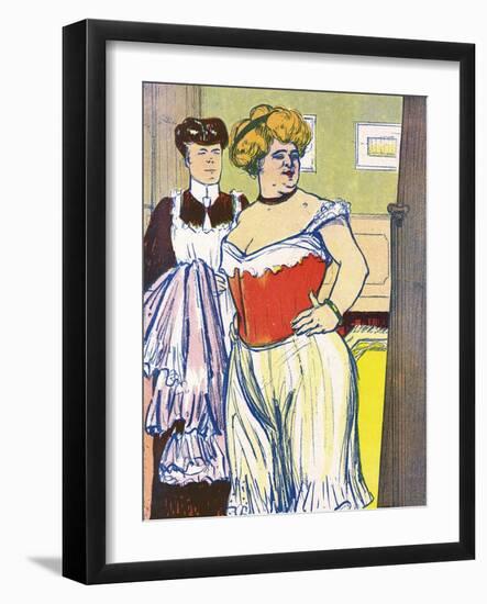 Stout Lady and Corset-null-Framed Art Print