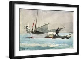 Stowing Sail-Winslow Homer-Framed Premium Giclee Print