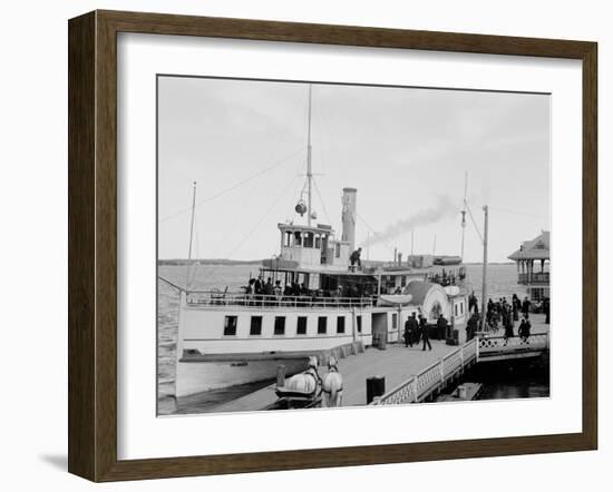 Str. Islander at Frontenac Wharf, Round Island, N.Y.-null-Framed Photo