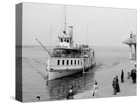 Str. Islander Nearing Frontenac Wharf, Round Island, N.Y.-null-Stretched Canvas