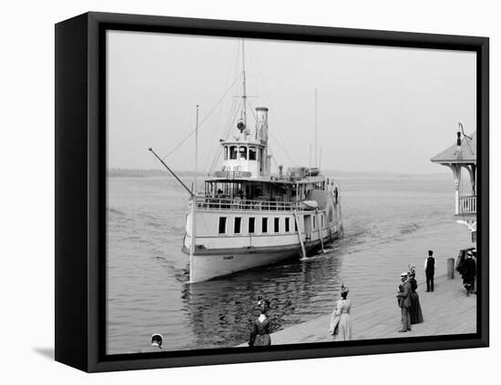 Str. Islander Nearing Frontenac Wharf, Round Island, N.Y.-null-Framed Stretched Canvas