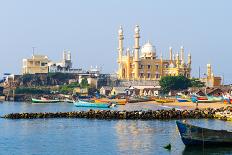 Fishing Harbour with Mosque in the Background (Kerala, India)-straannick-Framed Photographic Print