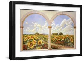 Strada dei girasoli-Andrea Del Missier-Framed Art Print