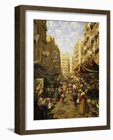 Strada Del Pendino in Naples, 1888-Vincenzo Migliaro-Framed Giclee Print