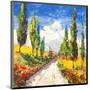 Strada toscana-Luigi Florio-Mounted Giclee Print