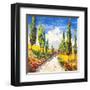 Strada toscana-Luigi Florio-Framed Giclee Print