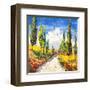 Strada toscana-Luigi Florio-Framed Giclee Print