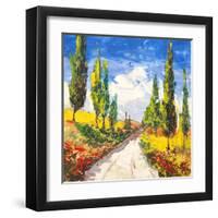 Strada toscana-Luigi Florio-Framed Giclee Print