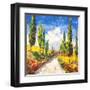 Strada toscana-Luigi Florio-Framed Giclee Print