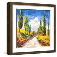 Strada toscana-Luigi Florio-Framed Giclee Print