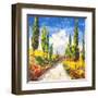 Strada toscana-Luigi Florio-Framed Giclee Print