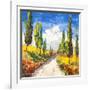 Strada toscana-Luigi Florio-Framed Giclee Print