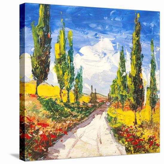 Strada toscana-Luigi Florio-Stretched Canvas