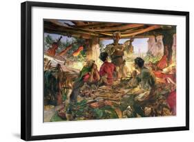 Stradivarius in His Workshop at Cremona, 1913-Edgar Bundy-Framed Giclee Print