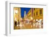 Stradun at Dusk, UNESCO World Heritage Site, Dubrovnik, Dalmatian Coast, Dalmatia, Croatia, Europe-Frank Fell-Framed Photographic Print