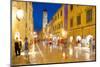 Stradun at Dusk, UNESCO World Heritage Site, Dubrovnik, Dalmatian Coast, Dalmatia, Croatia, Europe-Frank Fell-Mounted Photographic Print