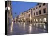 Stradun Street, Tower of the Church of St. Saviour, Dubrovnik Old Town, Dalmatia, Croatia-Martin Child-Stretched Canvas