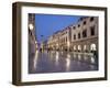 Stradun Street, Tower of the Church of St. Saviour, Dubrovnik Old Town, Dalmatia, Croatia-Martin Child-Framed Photographic Print