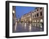 Stradun Street, Tower of the Church of St. Saviour, Dubrovnik Old Town, Dalmatia, Croatia-Martin Child-Framed Photographic Print