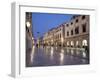 Stradun Street, Tower of the Church of St. Saviour, Dubrovnik Old Town, Dalmatia, Croatia-Martin Child-Framed Photographic Print