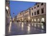 Stradun Street, Tower of the Church of St. Saviour, Dubrovnik Old Town, Dalmatia, Croatia-Martin Child-Mounted Photographic Print