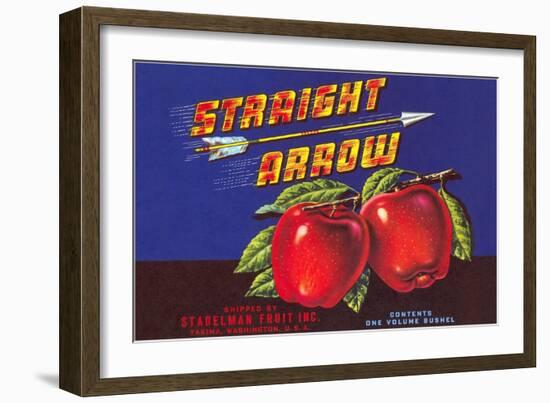 Straight Arrow Apple Crate Label-null-Framed Art Print