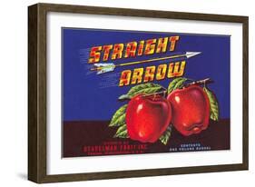 Straight Arrow Apple Crate Label-null-Framed Art Print