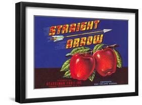 Straight Arrow Apple Crate Label-null-Framed Art Print