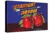 Straight Arrow Apple Crate Label-null-Stretched Canvas
