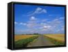 Straight Country Road Through Fenland Near Peterborough, Cambridgeshire, England, UK-Lee Frost-Framed Stretched Canvas