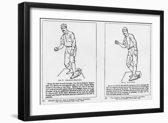 Straight Delivery and Out-Curve Diagrams from Henry Chadwick 'The Art of Pitching', 1885-null-Framed Giclee Print