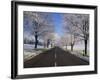 Straight Empty Road Through Rural Lincolnshire in Winter, England, United Kingdom, Europe-null-Framed Photographic Print