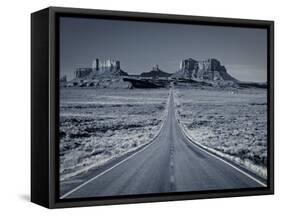 Straight Road Cutting Through Landscape of Monument Valley, Utah, USA-Gavin Hellier-Framed Stretched Canvas