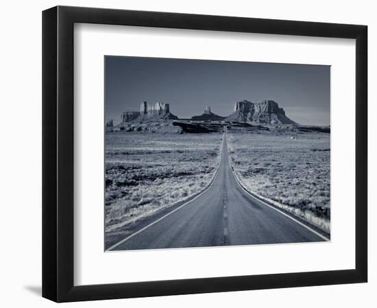 Straight Road Cutting Through Landscape of Monument Valley, Utah, USA-Gavin Hellier-Framed Photographic Print