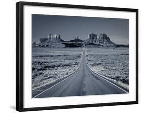 Straight Road Cutting Through Landscape of Monument Valley, Utah, USA-Gavin Hellier-Framed Photographic Print