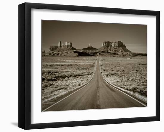 Straight Road Cutting Through Landscape of Monument Valley, Utah, USA-Gavin Hellier-Framed Photographic Print