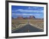 Straight Road Heading for Monument Valley, Navajo Reserve, on Border of Arizona and Utah, USA-null-Framed Photographic Print