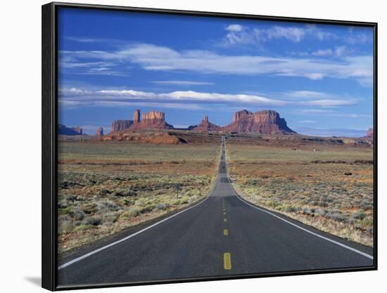 Straight Road Heading for Monument Valley, Navajo Reserve, on Border of Arizona and Utah, USA-null-Framed Photographic Print