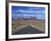 Straight Road Heading for Monument Valley, Navajo Reserve, on Border of Arizona and Utah, USA-null-Framed Photographic Print