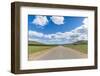 Straight road in the Mongolian steppe and clouds in the sky, North Hangay province, Mongolia, Centr-Francesco Vaninetti-Framed Photographic Print