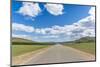 Straight road in the Mongolian steppe and clouds in the sky, North Hangay province, Mongolia, Centr-Francesco Vaninetti-Mounted Photographic Print