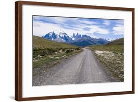 Straight Road Leading Through the Torres Del Paine National Park, Patagonia, Chile, South America-Michael Runkel-Framed Photographic Print